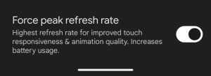 Force Peak refresh rate